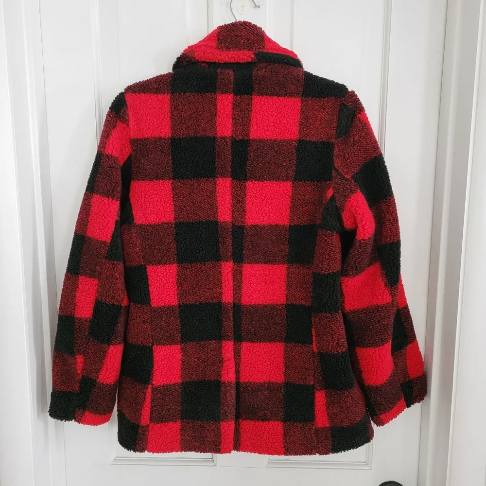 Old Navy Sherpa Coat‎ Women XTRA SMALL Jacket Button Up Lined Soft Cozy Outdoor